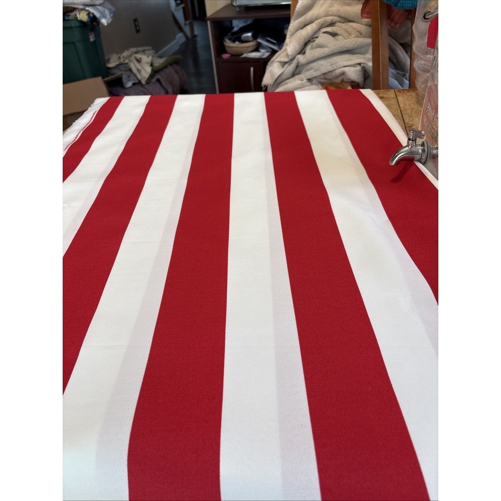 Berkshire Home Indoor Outdoor Waterproof Red Striped Fabric 54" Wide by the Yard